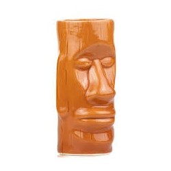 Brown Easter Tiki Mug 14oz | Brown Ceramic Moai Glass
