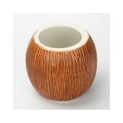 Coconut Tiki Mug 12oz | Realistic Coconut Ceramic Glass