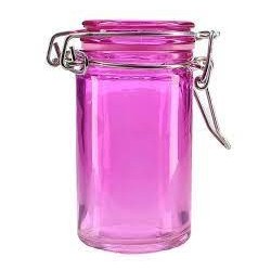 Jar Glass Hermetic Yellow, Green and Pink 7cl