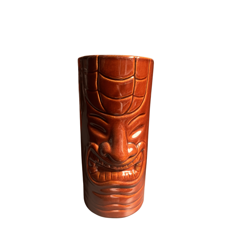 Tiki Glass Grin Brown 12oz