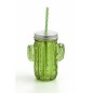 Vaso Jason con Tapa y Pajita Verde Cactus 14cm