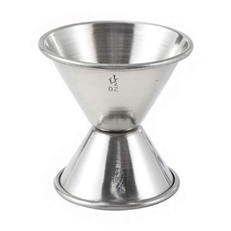 Silver Stainless Steel Jigger Measures 1/2oz and 3/4oz -