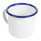 White Enamel Mug Blue Top