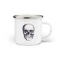 White Enamel Mug Skull 35cl