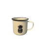 White Enamel Mug Ananas 35cl