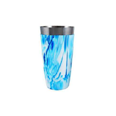 Shaker White & Blue Vinyl 28oz