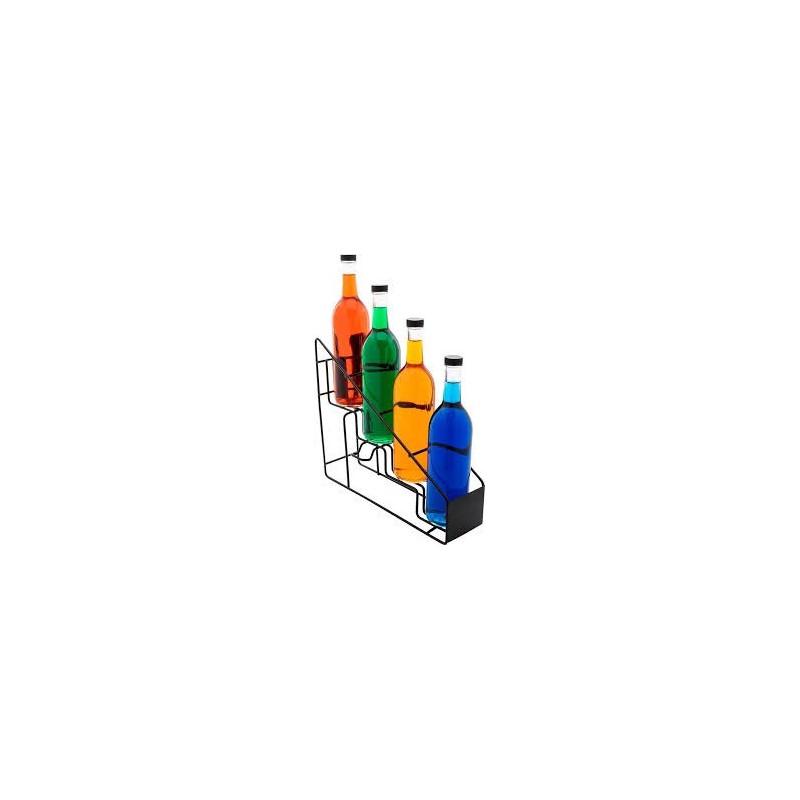 Expositor de Botellas de 4 Niveles en Acero