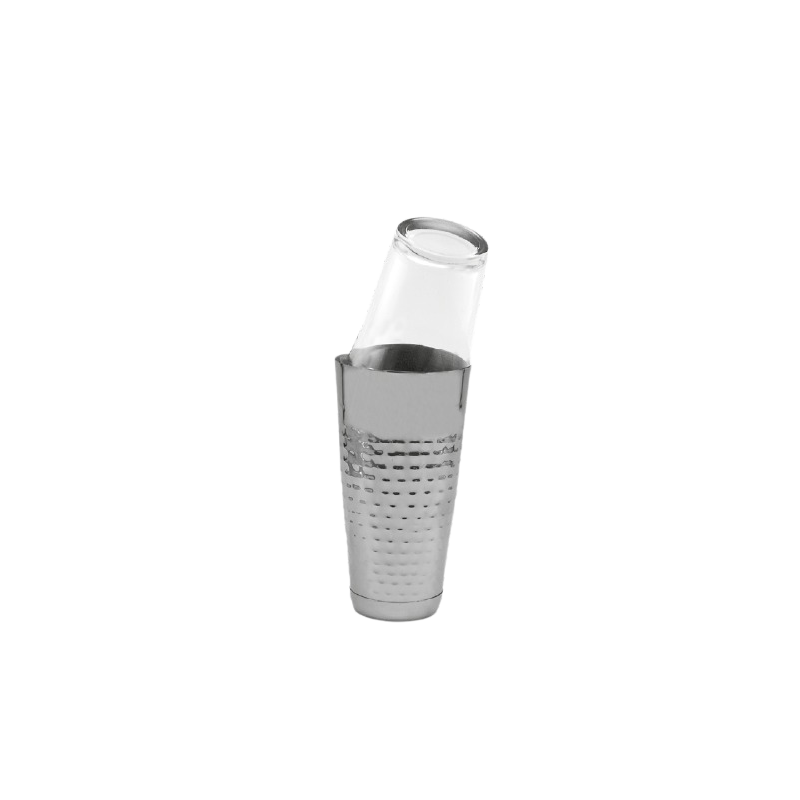 Shaker Boston Martelé en Acier Inoxydable 28 oz avec Verre à Mélanger 16 oz