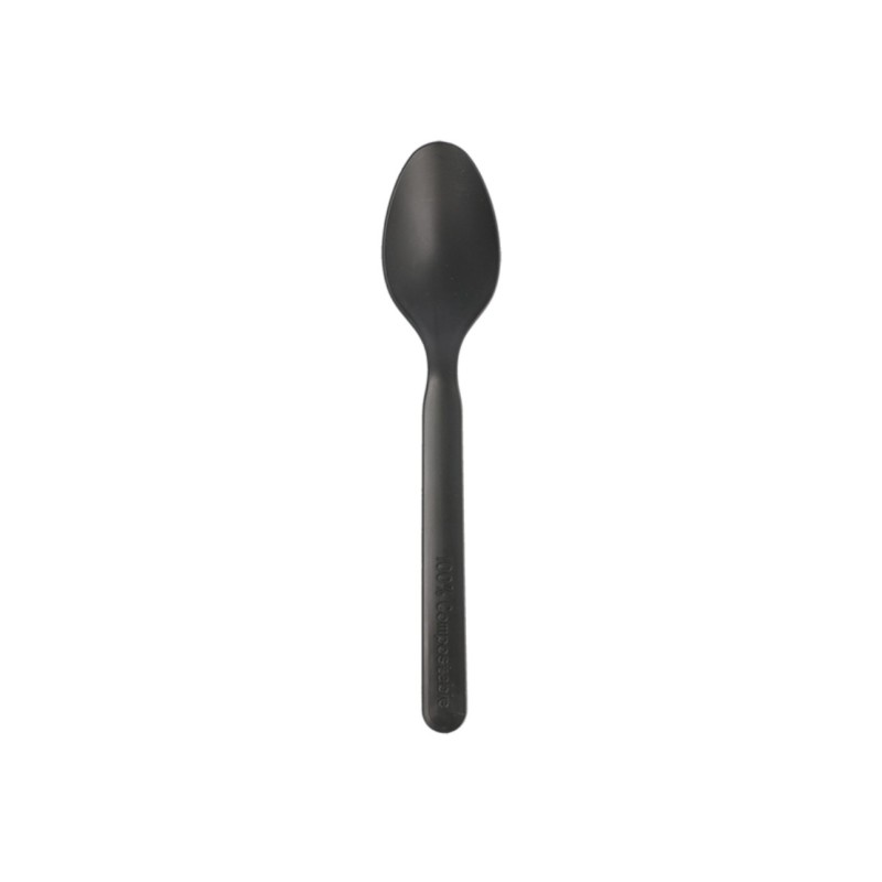 Cuillères Jetables 16 cm Noir CPLA (1000 Unités) Compostables
