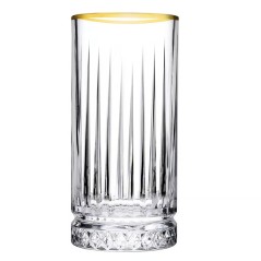 Vaso Long Drink Elysia Gold 280ml | Borde Dorado
