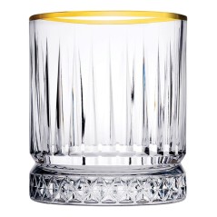 Vaso Whisky Elysia Gold 355ml | Borde Dorado