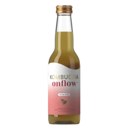 Kombucha Onflow Manzana y Canela 33cl | Sabor Especiado Orgánico