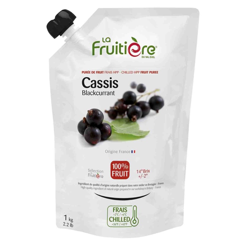 Puré de Grosella Negra Fresca 100% Natural La Fruitière 1kg