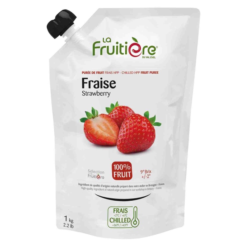 Puré de Fresa Fresco 100% Natural La Fruitière 1kg