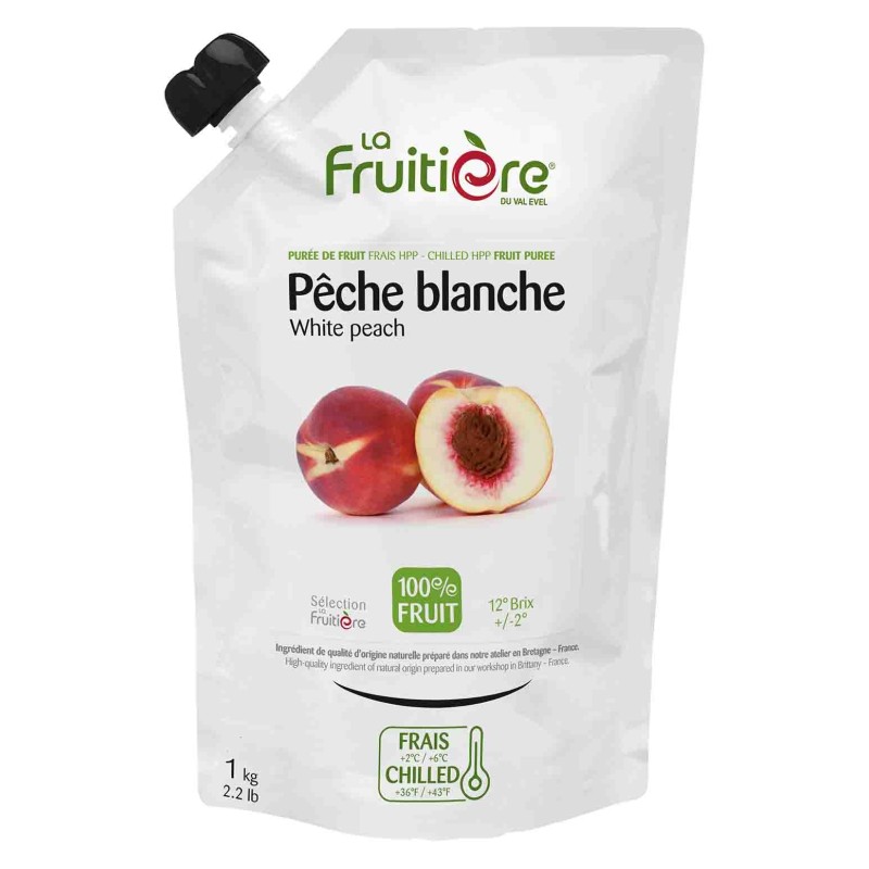 La Fruitière 100% Natural Fresh White Peach Puree 1kg