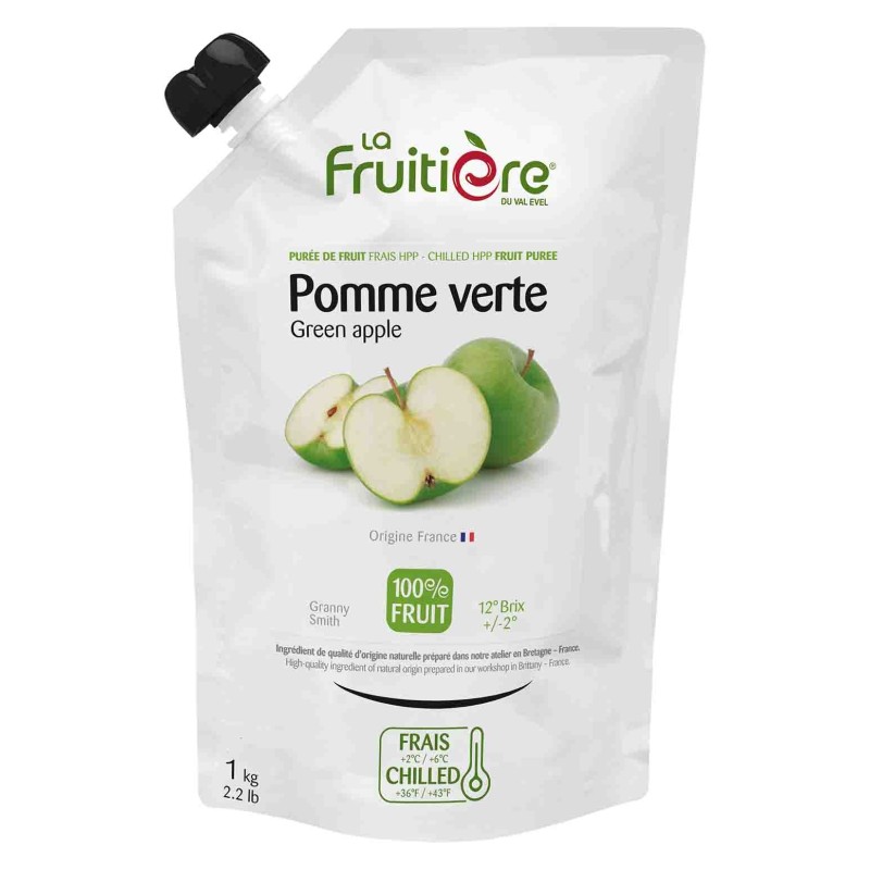 Puré de Manzana Verde Fresco 100% Natural La Fruitière 1kg Puré de Manzana Verde Fresco 100% Natural La Fruitière 1kg