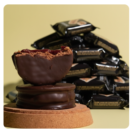 Alfajor Montana Noir – Enrobage Chocolat Noir et Dulce de Leche