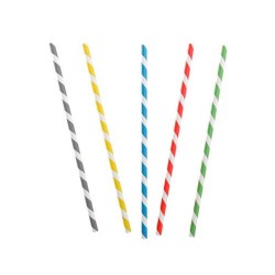 Coloured Paper Straws 6x210mm 250pcs