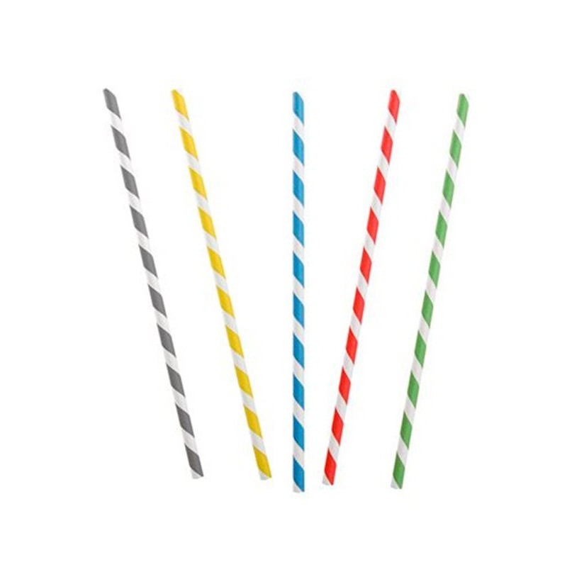 Coloured Paper Straws 6x210mm 250pcs