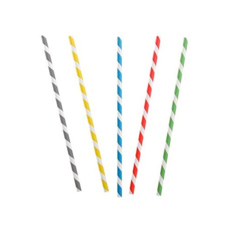 Pajitas Papel Colores 250 uds