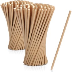 Pajitas Papel Marrón Anchas 8mm 500 uds