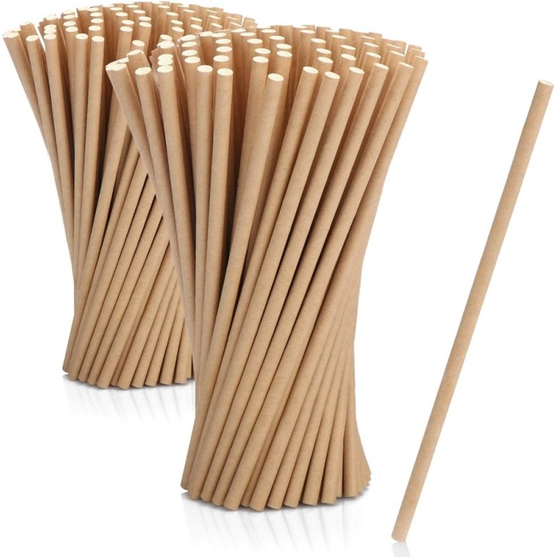 Pajitas de Papel Marrones 8x197mm (500 uds) Pajitas de Papel Marrones 8x197mm (500 uds)