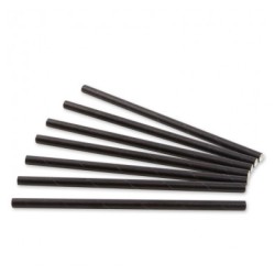 Paper straws black 8x150mm 500 pcs.