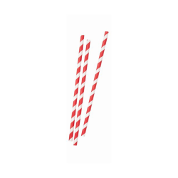 Paper Straws Red Stripes 6x200mm