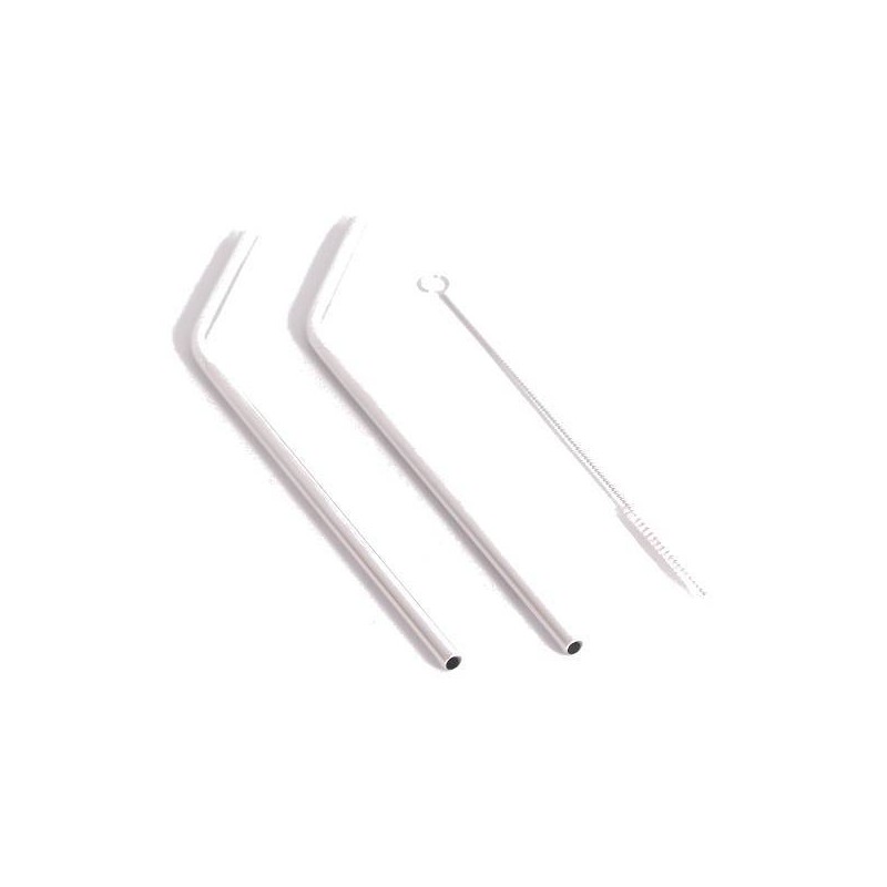 Stainless Steel Straws 23cm (6-Pack with Brush)
