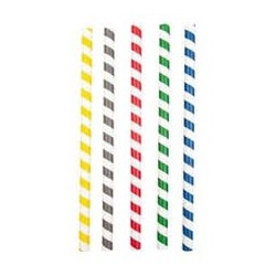 Retro Coloured Wide Straws 100 pcs 8x235mm