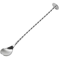 Bar Spoon Flat Top Spiraled Silver 28cm