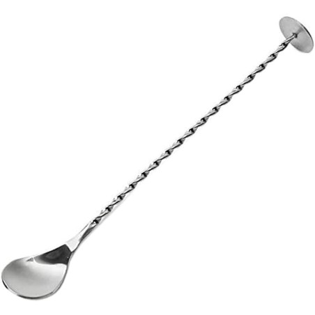 Bar Spoon Flat Top Spiraled Silver 28cm