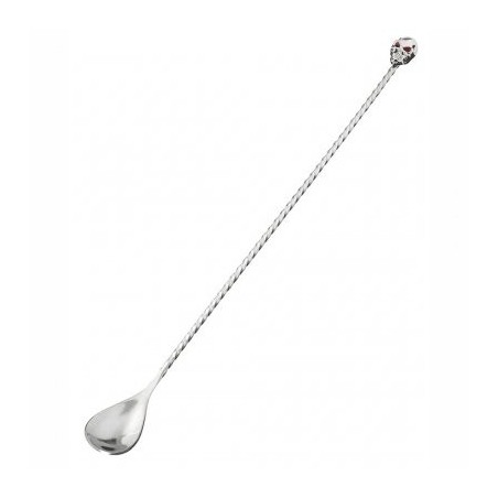 Bar Spoon Skull Head Silver 30cm