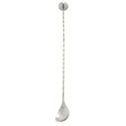 Bar Spoon Mister Mix Flat Top Spiraled Silver 28cm