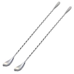 Bar Spoon Tear Drop Spiraled Silver Lux 30cm