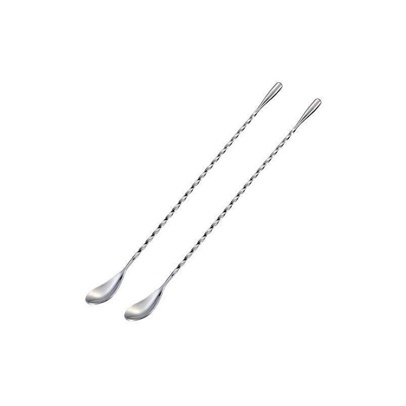 Cuchara de Bar 'Tear Drop' Espiralada Plata 30cm