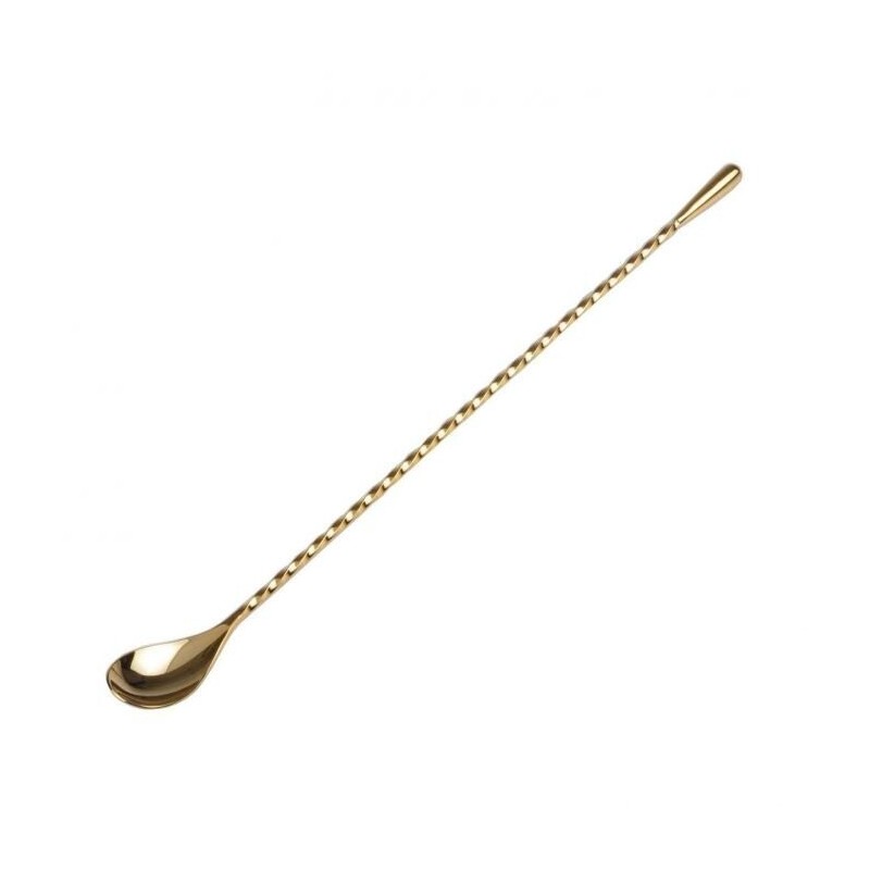 Bar Spoon Tear Drop Spiraled Gold 40cm