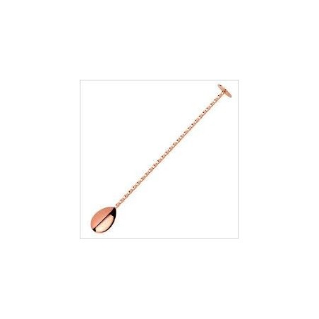 Bar Spoon Flat Top Spiraled Copper 28cm