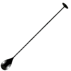 Black Bar Spoon 28cm | Spiraled Cocktail Tool