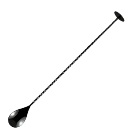 Cuchara de Bar Negra 28cm | Diseño Espiral