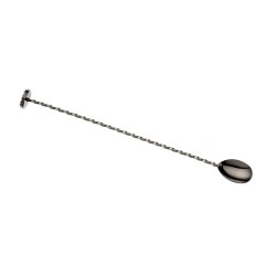 Bar Spoon Flat Top Spiraled Black 28cm