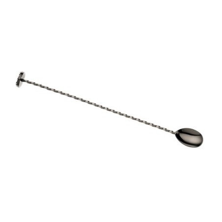 Black Flat Top Spiraled Bar Spoon 28cm