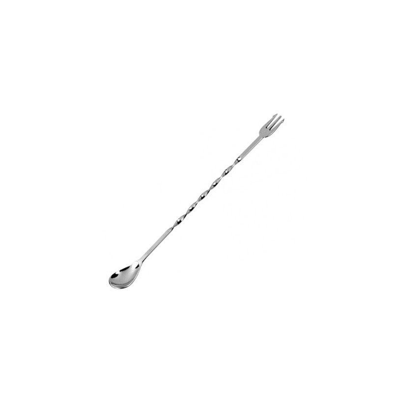 Bar Spoon Trident Half Spiraled Silver 24cm