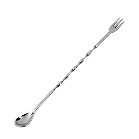 Bar Spoon Trident Half Spiraled Silver 24cm