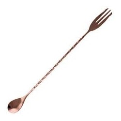 Cuchara Tridente Cobre Espiral 40cm | Herramienta de Coctelería