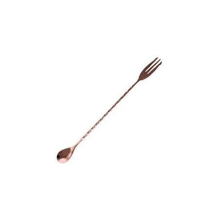 Bar Spoon Trident Spiraled Copper 40cm