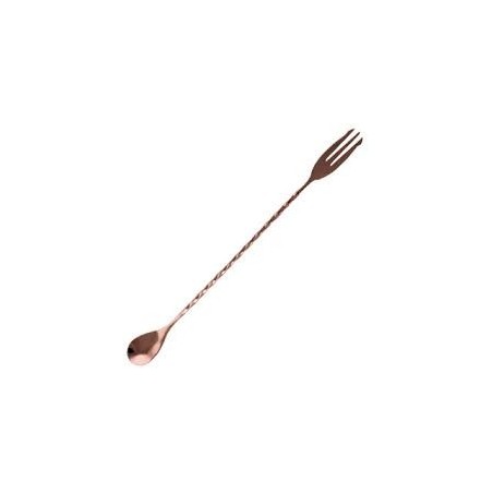 Cuchara Tridente Cobre Espiral 40cm | Herramienta de Coctelería