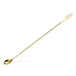 Cuchara Bar Dorada Lux 45cm con Tridente – Coctelería