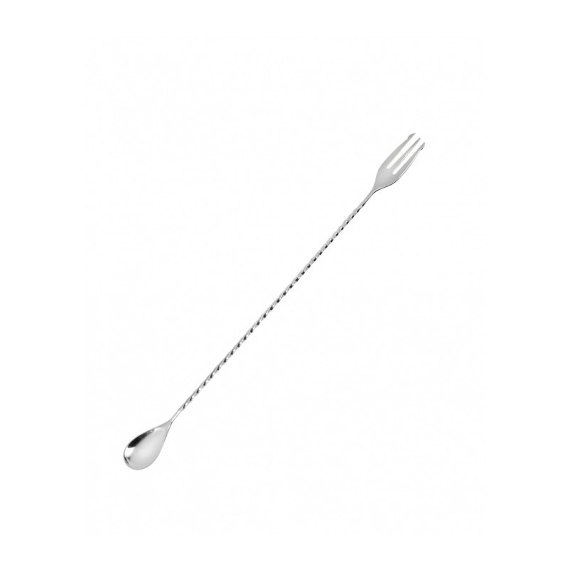 Cuillère de Bar Trident Spiralée Argentée 40cm Cuillère de Bar Trident Spiralée Argentée 40cm