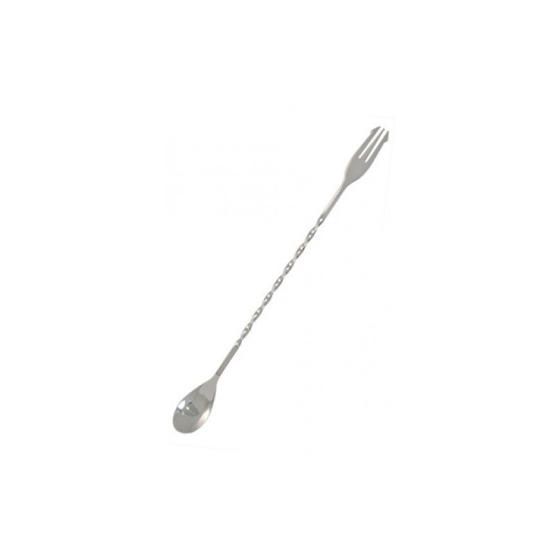 Cuchara Tridente Espiralada Plateada 30cm